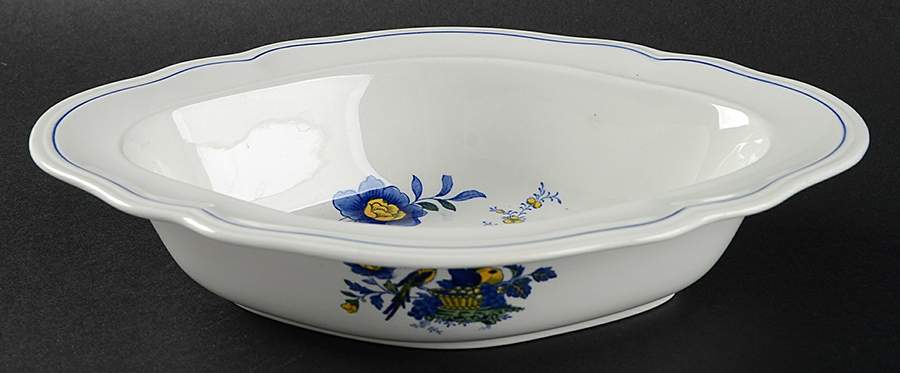 Blue Bird (Fine Stone) 9" Oval Vegetable Bowl by Spode-1