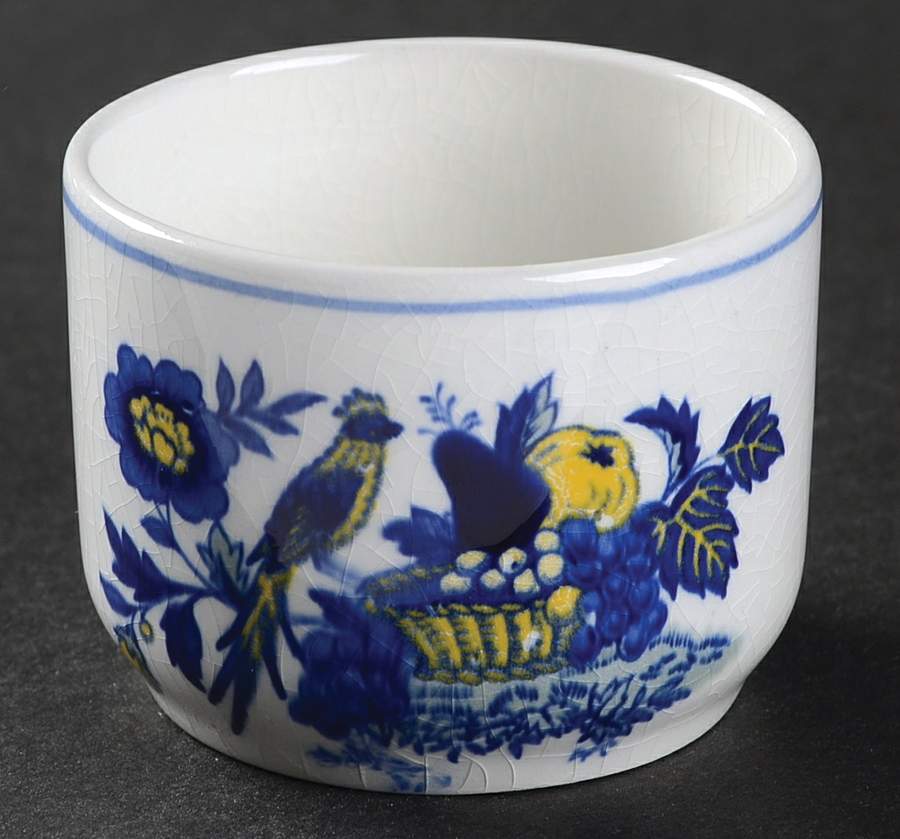 Blue Bird (Fine Stone) Mustard Jar No Lid by Spode-1
