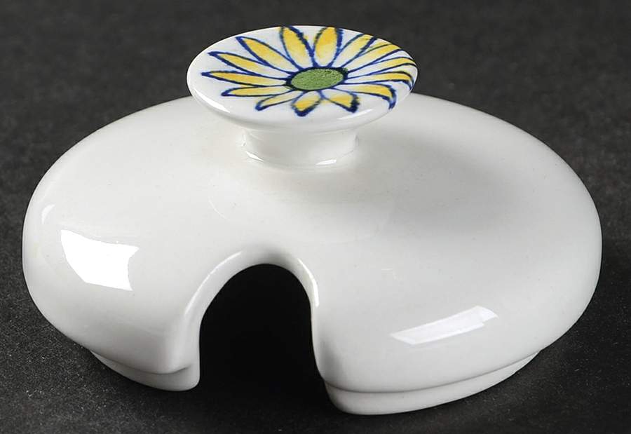 Blue Bird (Fine Stone) Lid for Mustard Jar by Spode-1