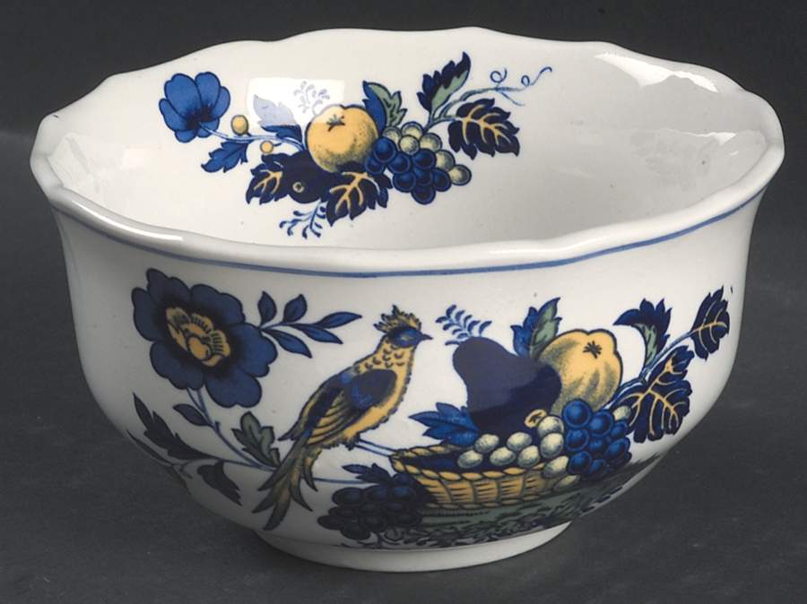 Blue Bird (Fine Stone) Open Sugar Bowl by Spode-1