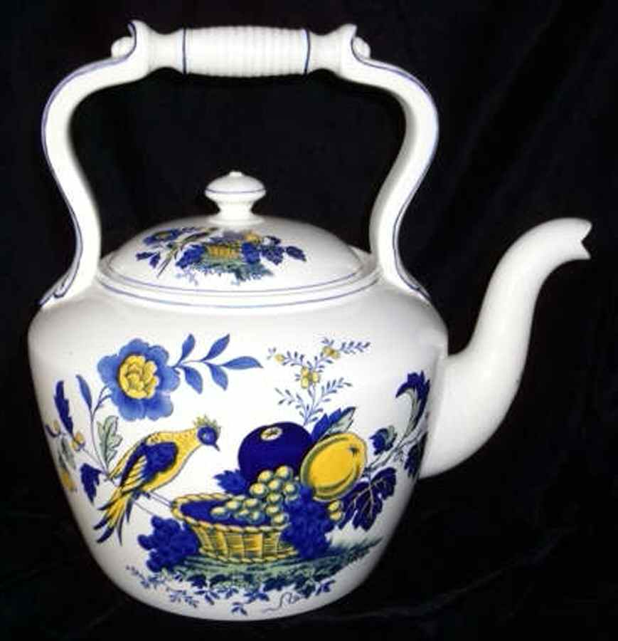 Blue Bird (Fine Stone) Kettle & Lid by Spode-1