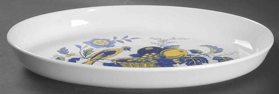 Blue Bird (Fine Stone) 13" Oval Baker by Spode-1