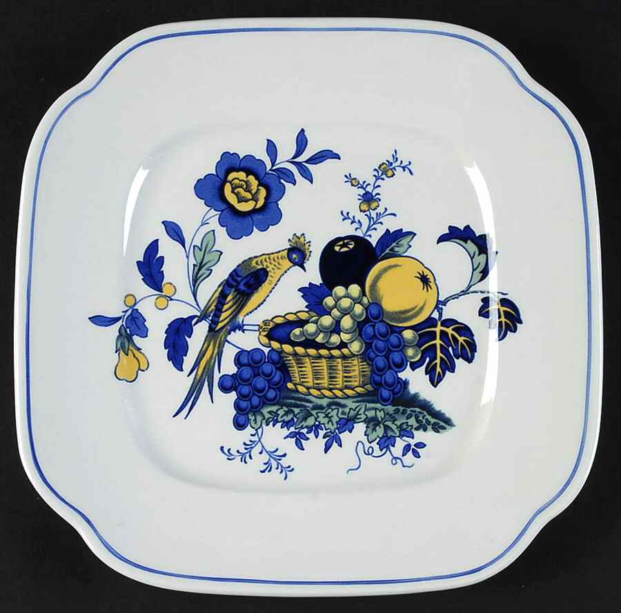 Blue Bird (Fine Stone) Square Luncheon Plate by Spode-1