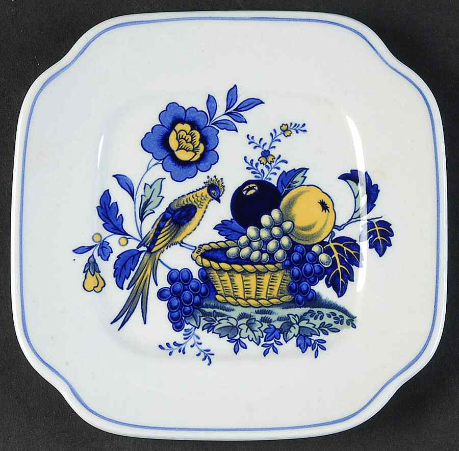 Blue Bird (Fine Stone) Square Bread & Butter Plate by Spode-1
