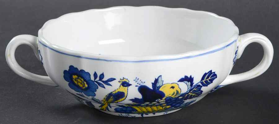 Blue Bird (Fine Stone) Flat Cream Soup Bowl by Spode-1