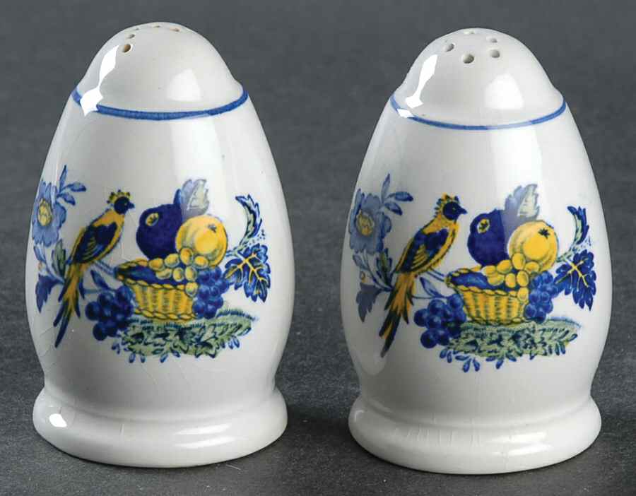 Blue Bird (Fine Stone) Salt & Pepper Set by Spode-1
