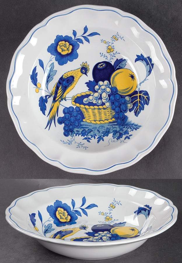 Blue Bird (Fine Stone) Rim Soup Bowl by Spode-1