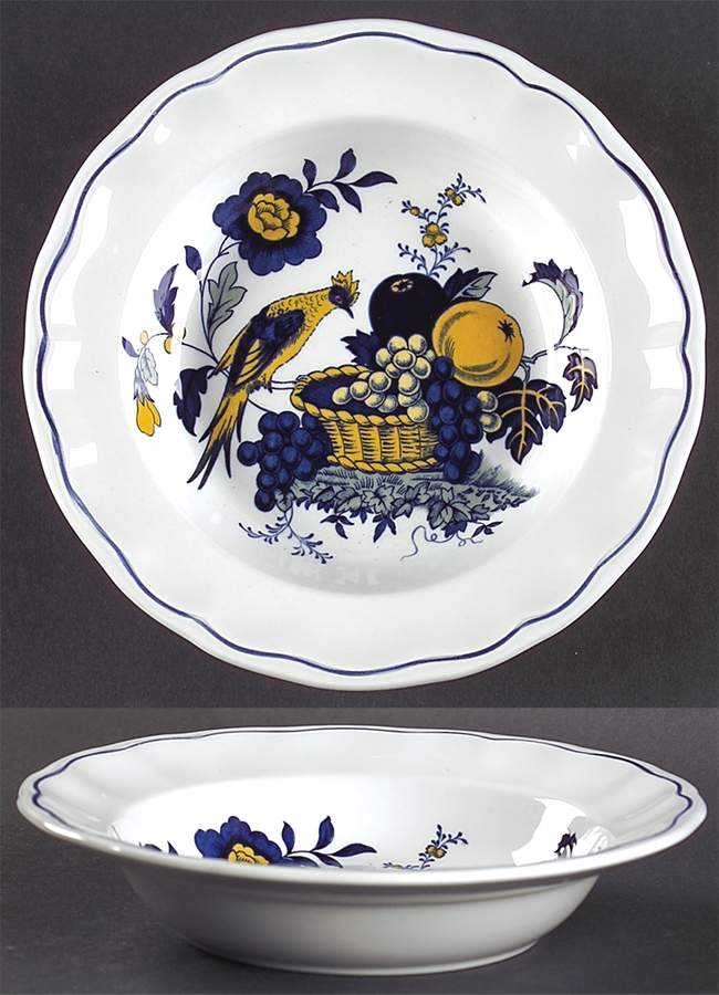 Blue Bird (Fine Stone) Rim Soup Bowl by Spode-1