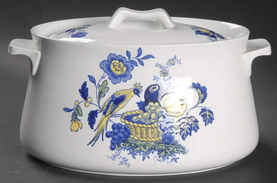 Blue Bird (Fine Stone) 2 Quart Oval Covered Casserole by Spode-1