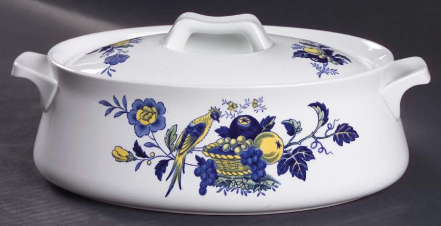 Blue Bird (Fine Stone) 1.5 Quart Oval Covered Casserole by Spode-1