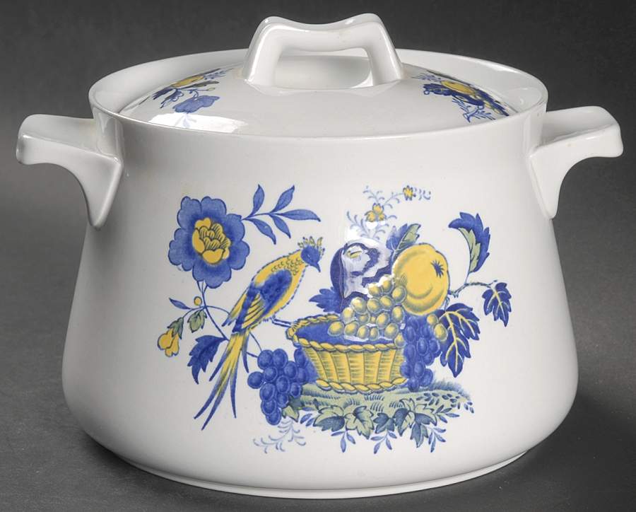 Blue Bird (Fine Stone) 1.25 Qt Round Covered Casserole by Spode-1