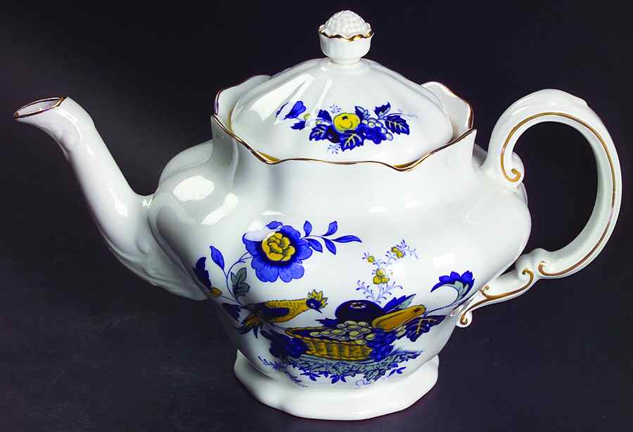 Blue Harvest Blue Bird (Gold Trim) Teapot & Lid by Spode-1