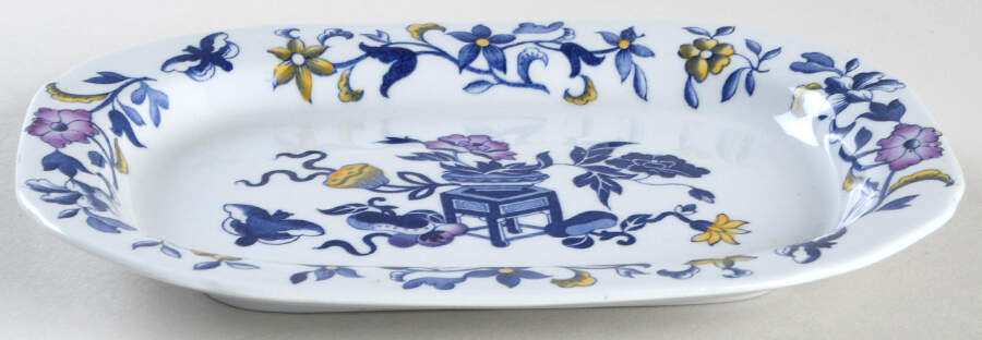 Blue Bowpot Multicolor Underplate for Gravy Boat by Spode-1