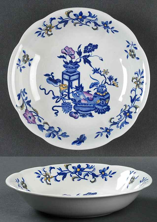 Blue Bowpot Multicolor Coupe Cereal Bowl by Spode-1