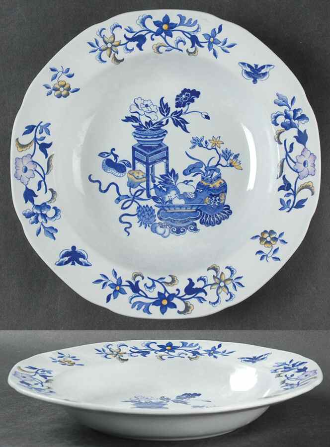 Blue Bowpot Multicolor Rim Soup Bowl by Spode-1