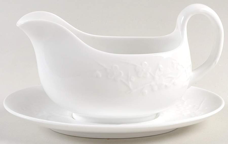 Blanche De Chine (All White) Gravy Boat & Underplate by Spode-1
