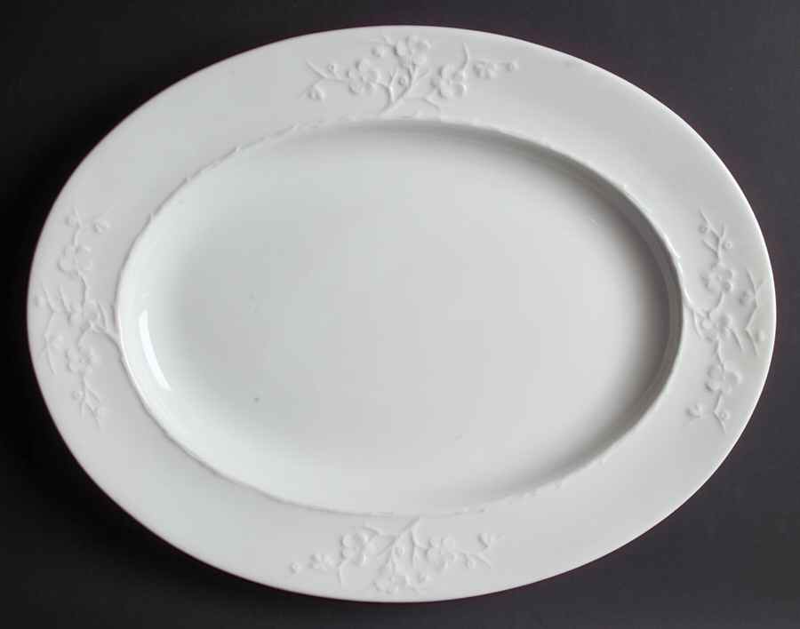 Blanche De Chine (All White) 15" Oval Serving Platter by Spode-1