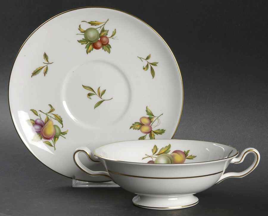 Blenheim Footed Cream Soup Bowl & Saucer Set by Spode-1