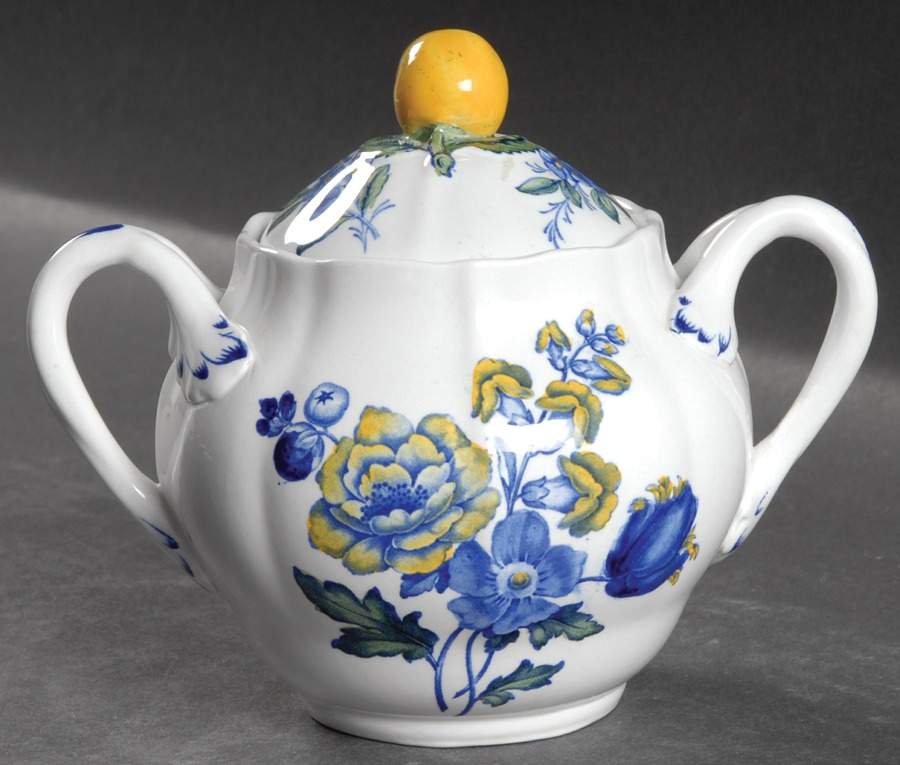 Blue Flowers Sugar Bowl & Lid by Spode-1
