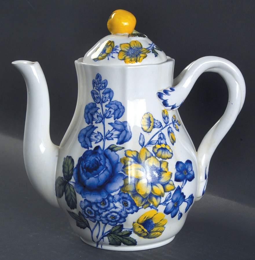Blue Flowers Coffee Pot & Lid by Spode-1