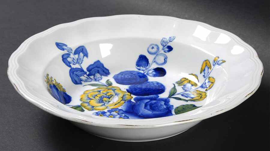 Blue Flowers Rim Soup Bowl by Spode-1