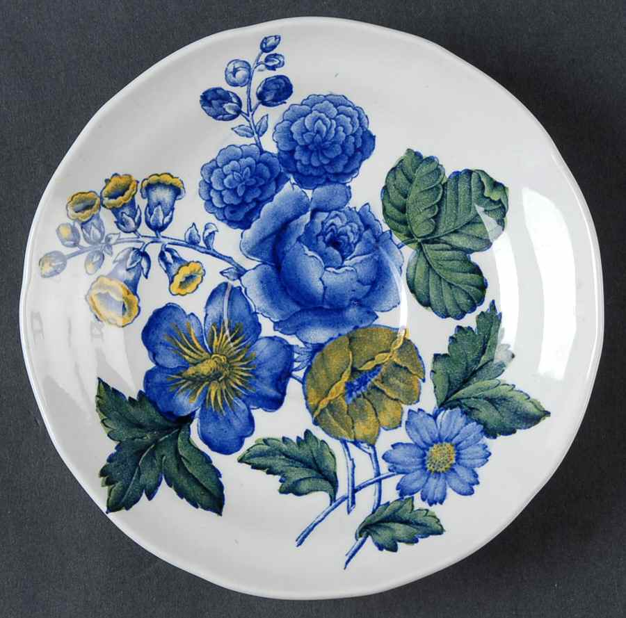 Blue Flowers Saucer for Flat Cup by Spode-1
