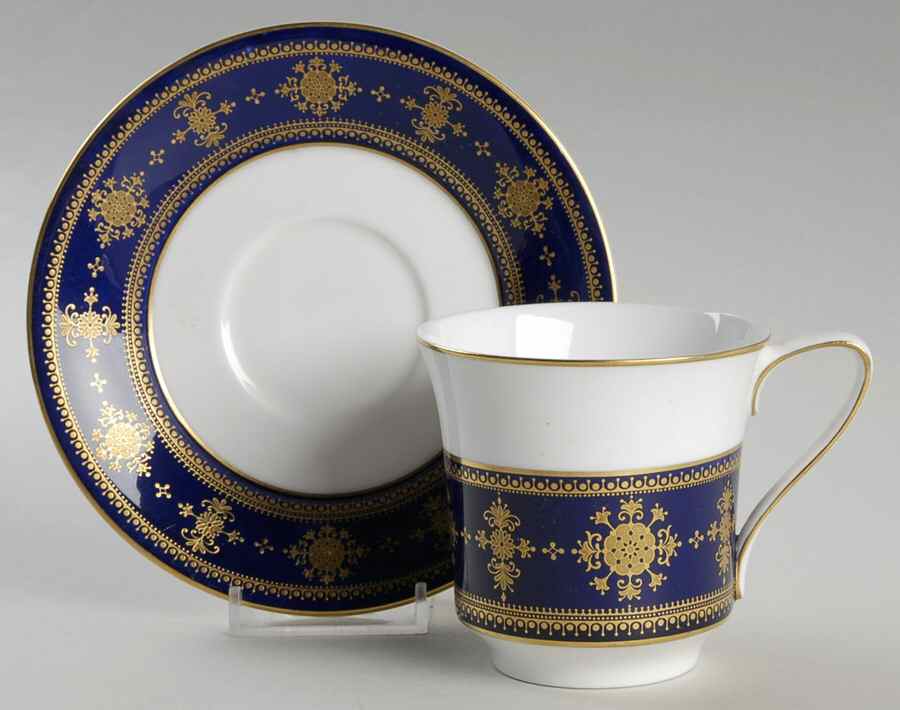 Blue Galaxy Flat Cup & Saucer Set by Spode-1