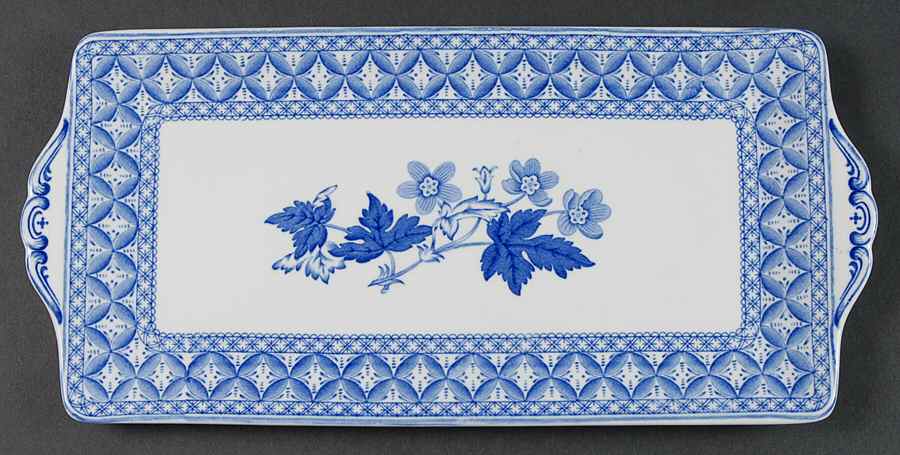 Blue Geranium Large Sandwich Tray by Spode-1