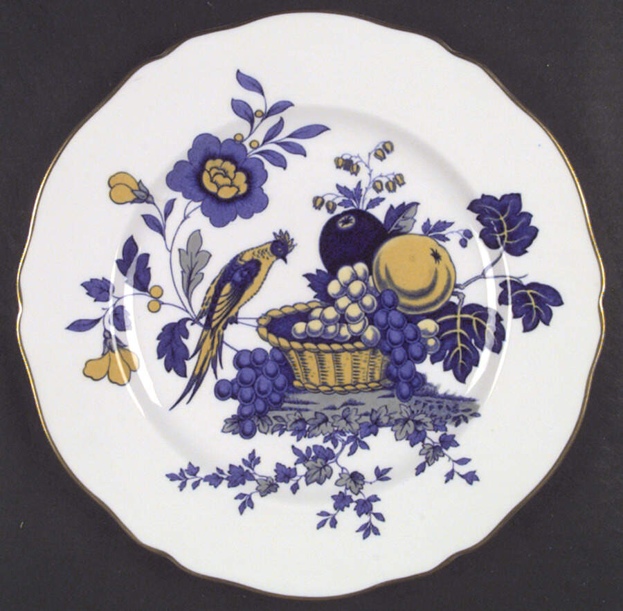Blue Harvest Blue Bird (Gold Trim) Dinner Plate by Spode-1