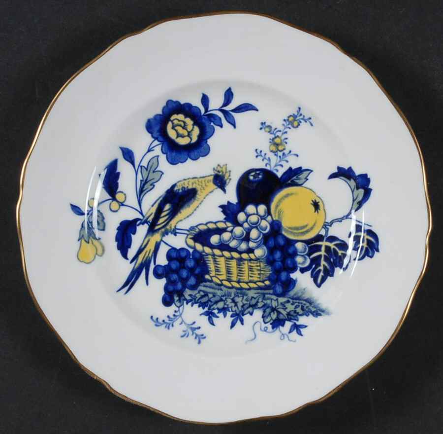 Blue Harvest Blue Bird (Gold Trim) Salad Plate by Spode-1