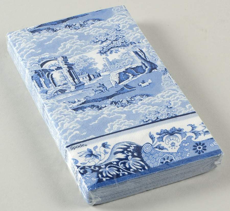 Blue Italian Package of Paper Guest Towel Napkins by Spode-1