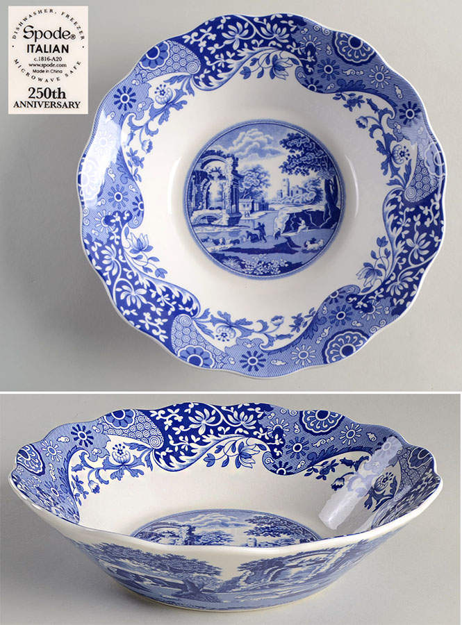 Blue Italian 10" Daisy Bowl 250th  Anniversary by Spode-1