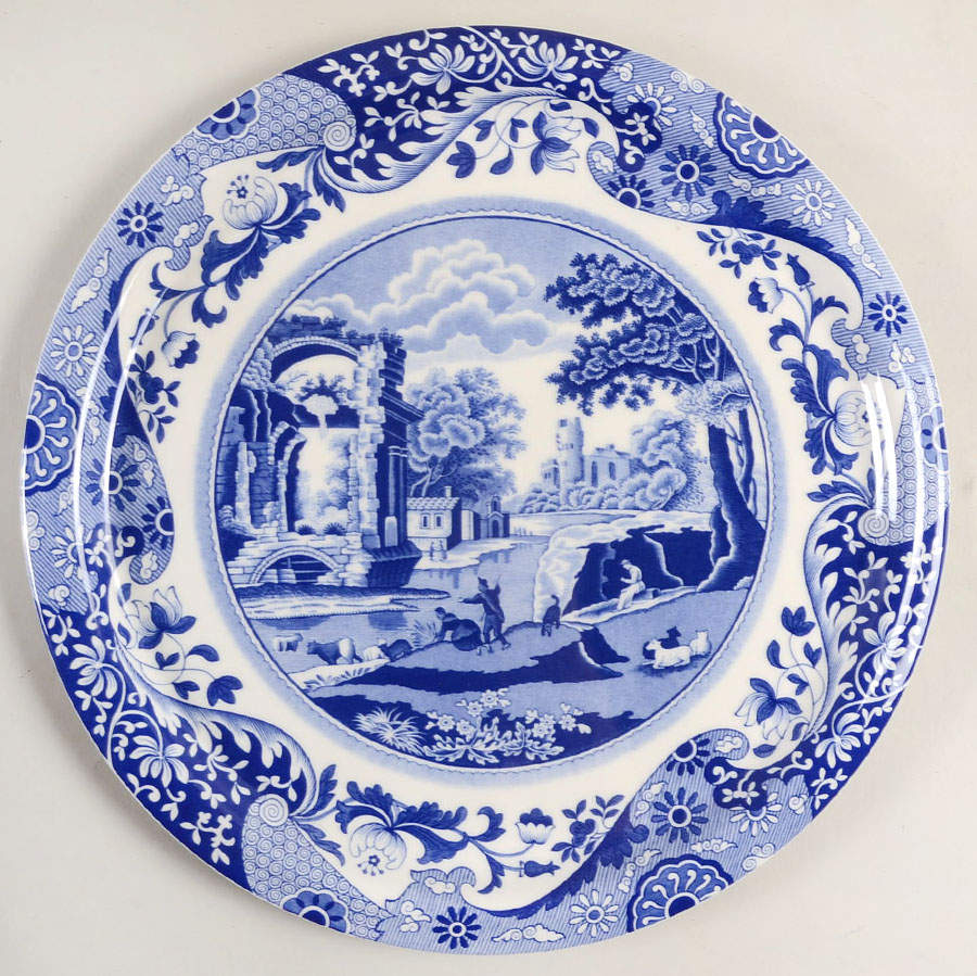 Blue Italian Cheese Plate No Dome 250th Anniversary by Spode-1