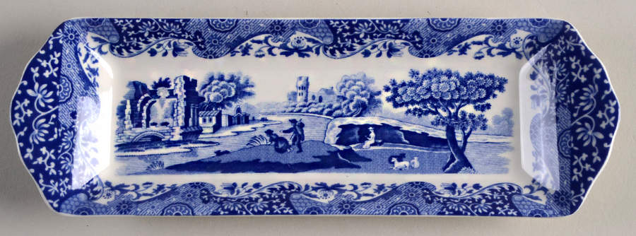 Blue Italian 9" Rectangular Tray by Spode-1