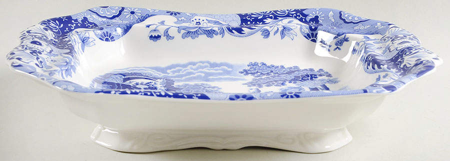 Blue Italian Rectangular Vegetable Bowl No Lid by Spode-1