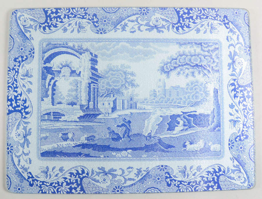 Blue Italian 16" Glass Counter/Worktop Saver by Spode-1