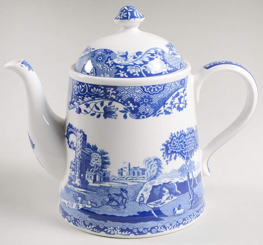 Blue Italian Ascot Teapot & Lid by Spode-1