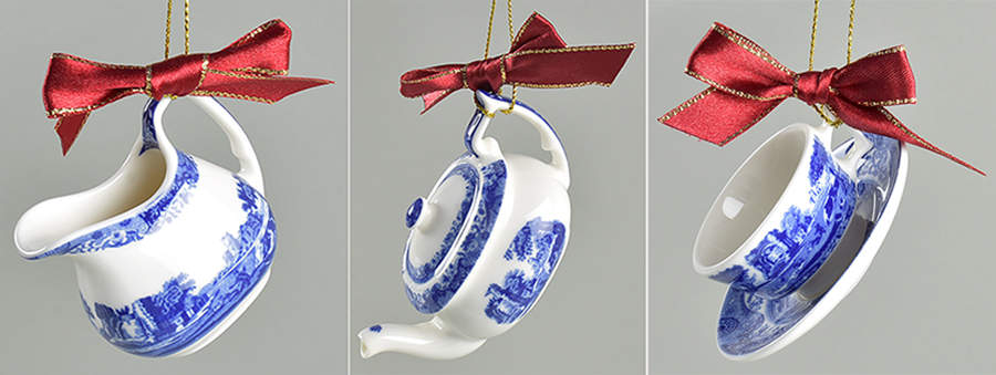 Blue Italian (Set of 3) Ornament (Pitcher,Cup & Saucer &Teapot) by Spode-1