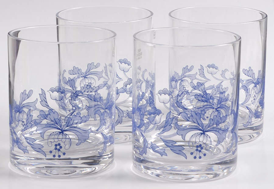 Blue Italian Glass Double Old Fashioned - Set of 4 by Spode-1