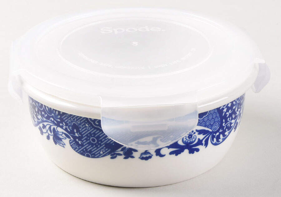 Blue Italian 5" Round Food Storage Container & Plastic Lid by Spode-1