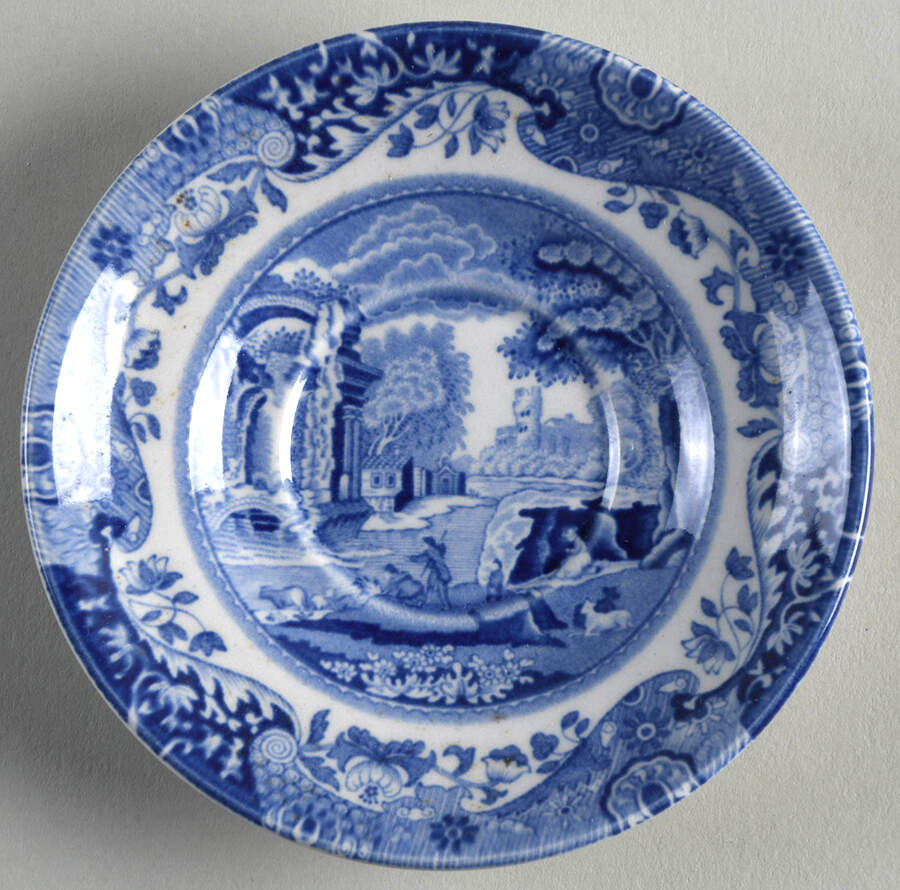 Blue Italian Saucer for Footed Demitasse Cup by Spode-1