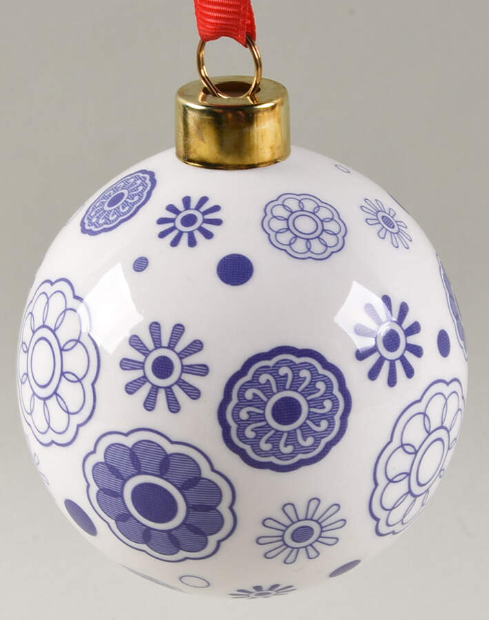 Blue Italian Bauble Ornament by Spode-1