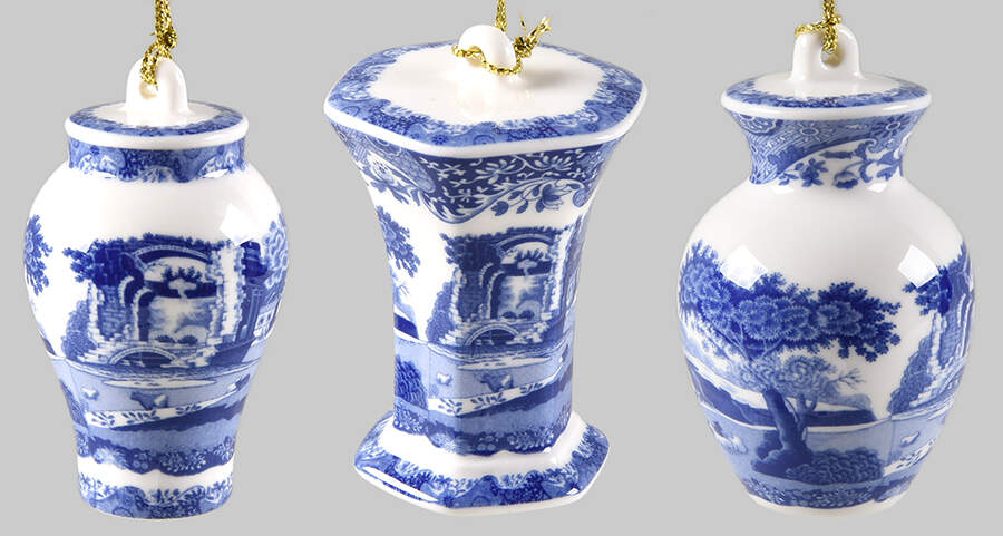 Blue Italian Mini Ornament - Set of 3 (Motif 1-3) by Spode-1