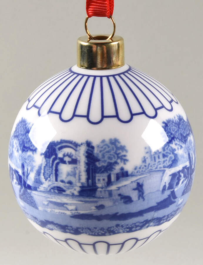 Blue Italian Bauble Ornament by Spode-1