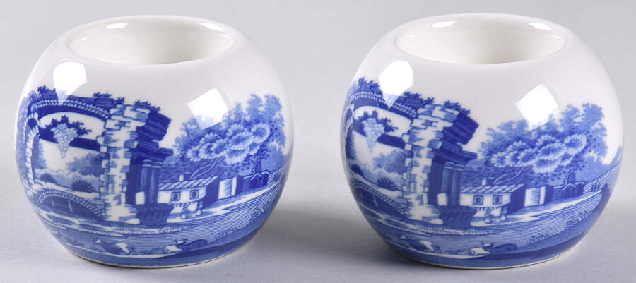 Blue Italian Tea Light Candleholder - Set of 2 by Spode-1