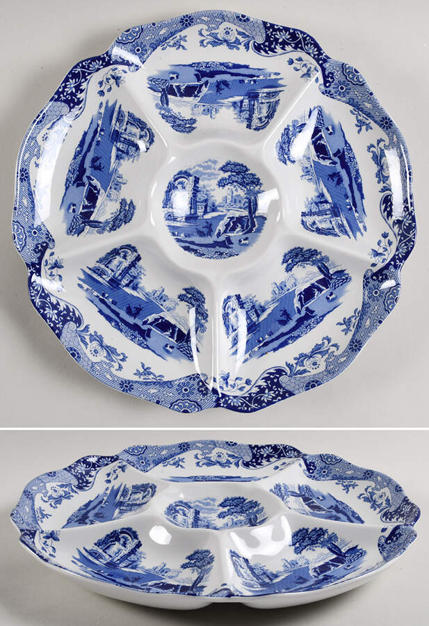 Blue Italian 6-Part Relish by Spode-1