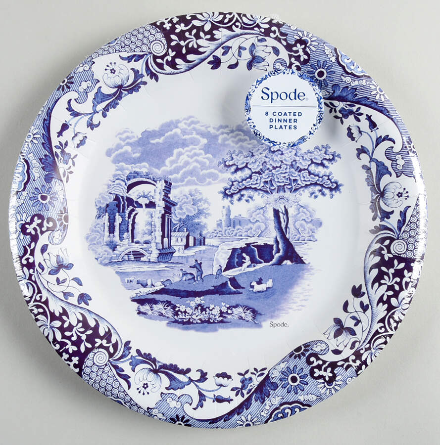 Blue Italian Pack of 8 - Paper Dinner Plate by Spode-1