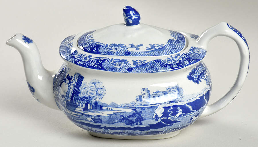 Blue Italian Individual Teapot & Lid by Spode-1