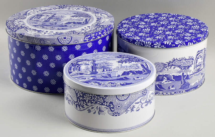 Blue Italian Cake Tin Set - Set of 3 (7", 8" & 10") by Spode-1