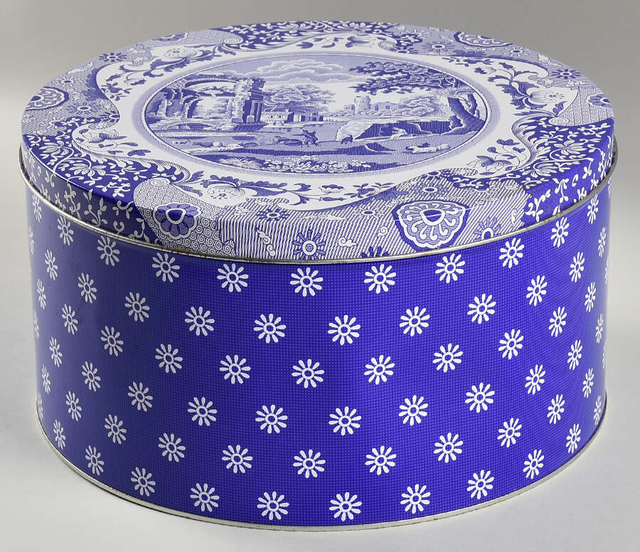 Blue Italian 10" Cake Tin & Lid by Spode-1